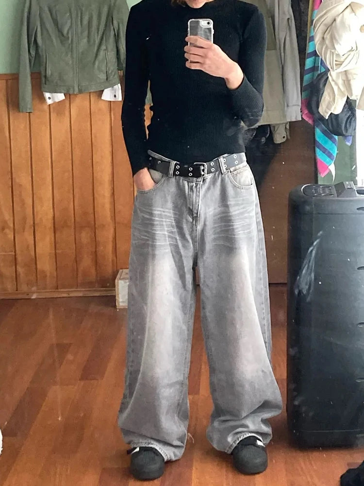 High Street Retro Y2K Baggy Denim Trousers 