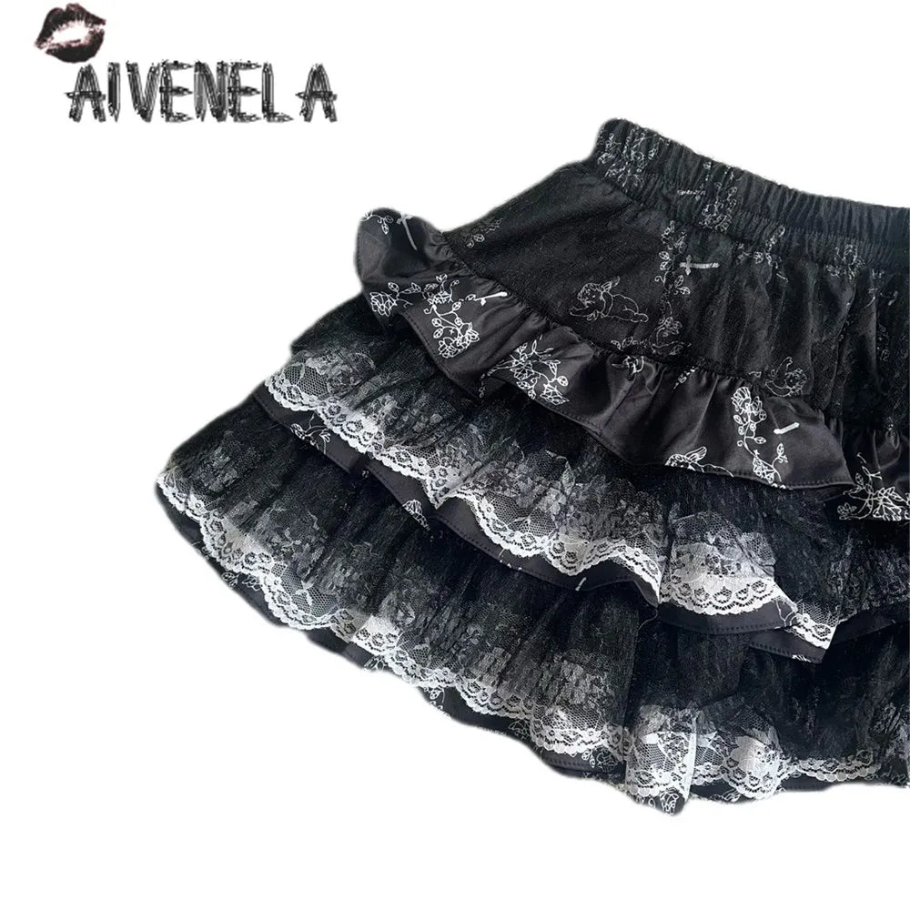 Aivenela - Lolita Gothic Layered Skirt