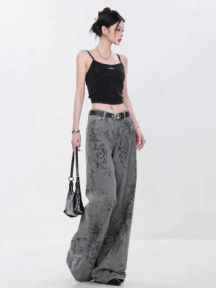 Y2K Jeans - High-Waisted Baggy Wide-Leg Pants