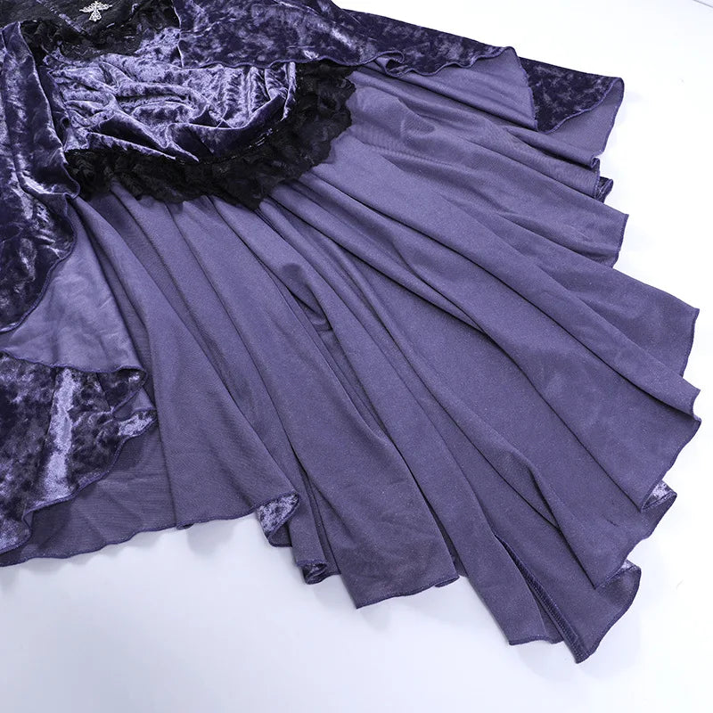 Goth Dark - Velvet A-Line Dress