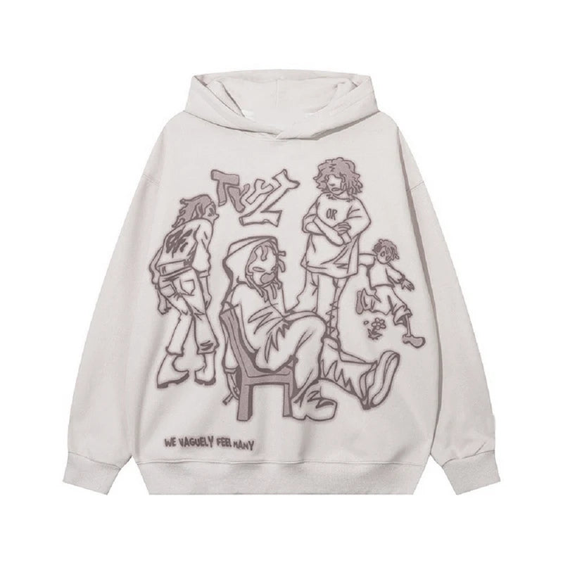 Hizilent - Y2K Streetwear Pink Hoodie