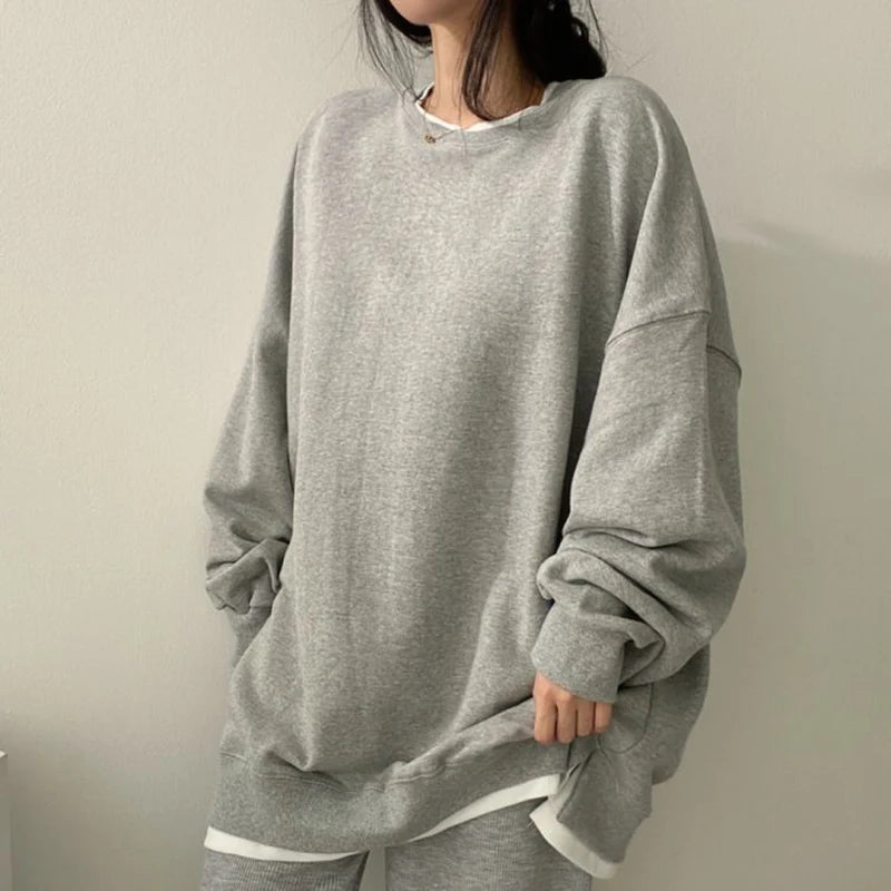 Oversized Hoodie - Long Sleeve Loose-Fit Sweatshirt 