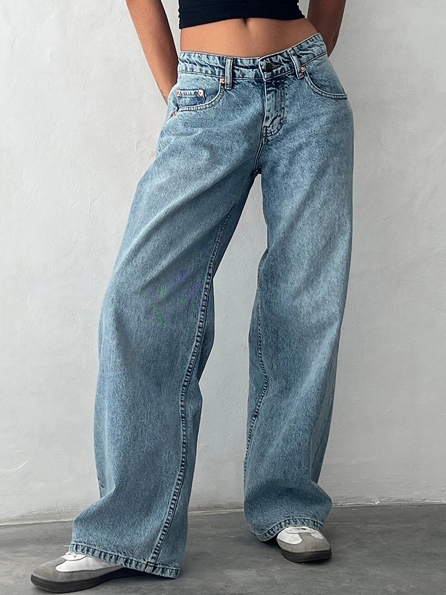 hirigin - Y2K Vintage Low Rise Baggy Jeans