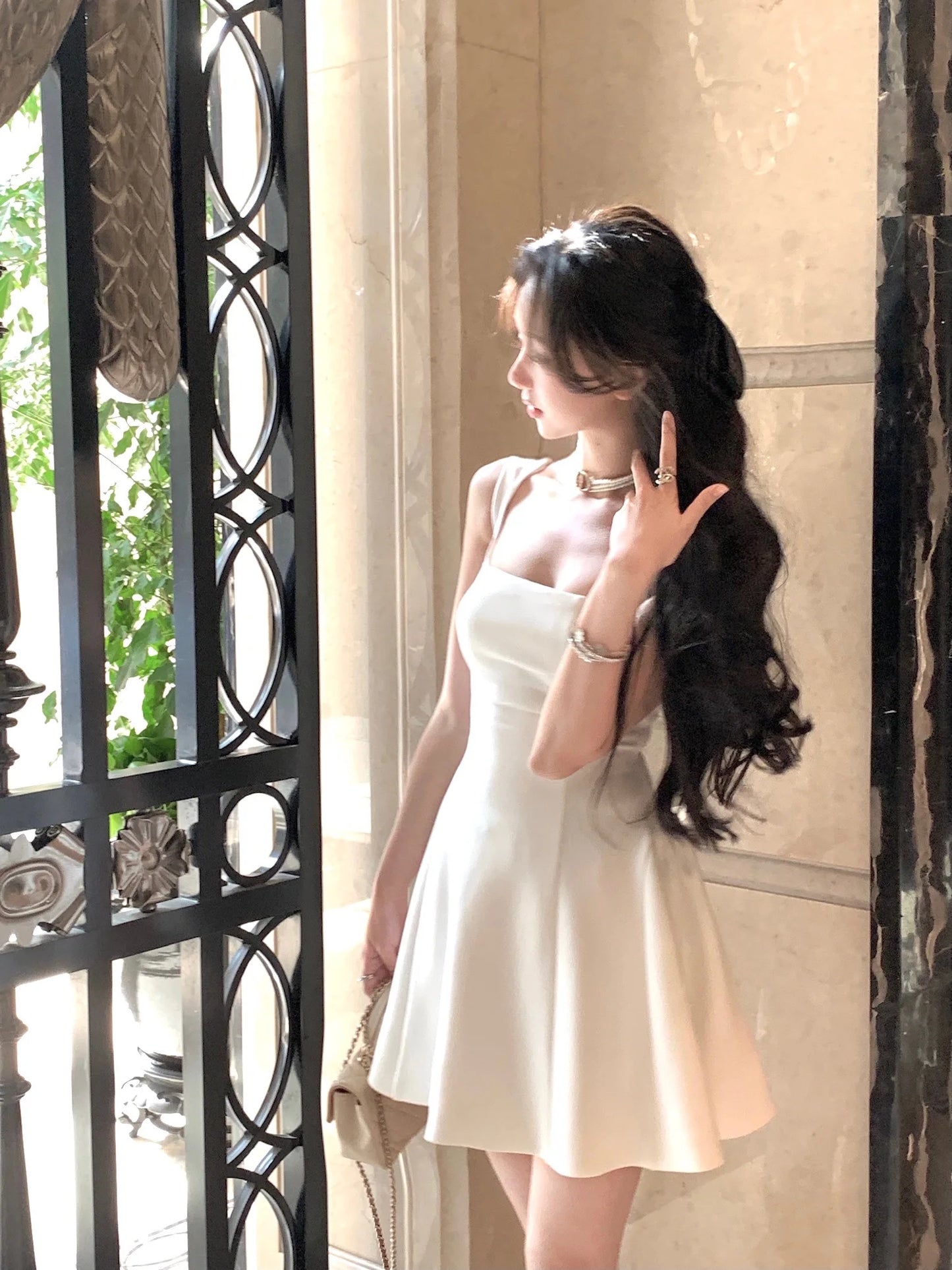 French Elegant A-Line Midi Dress