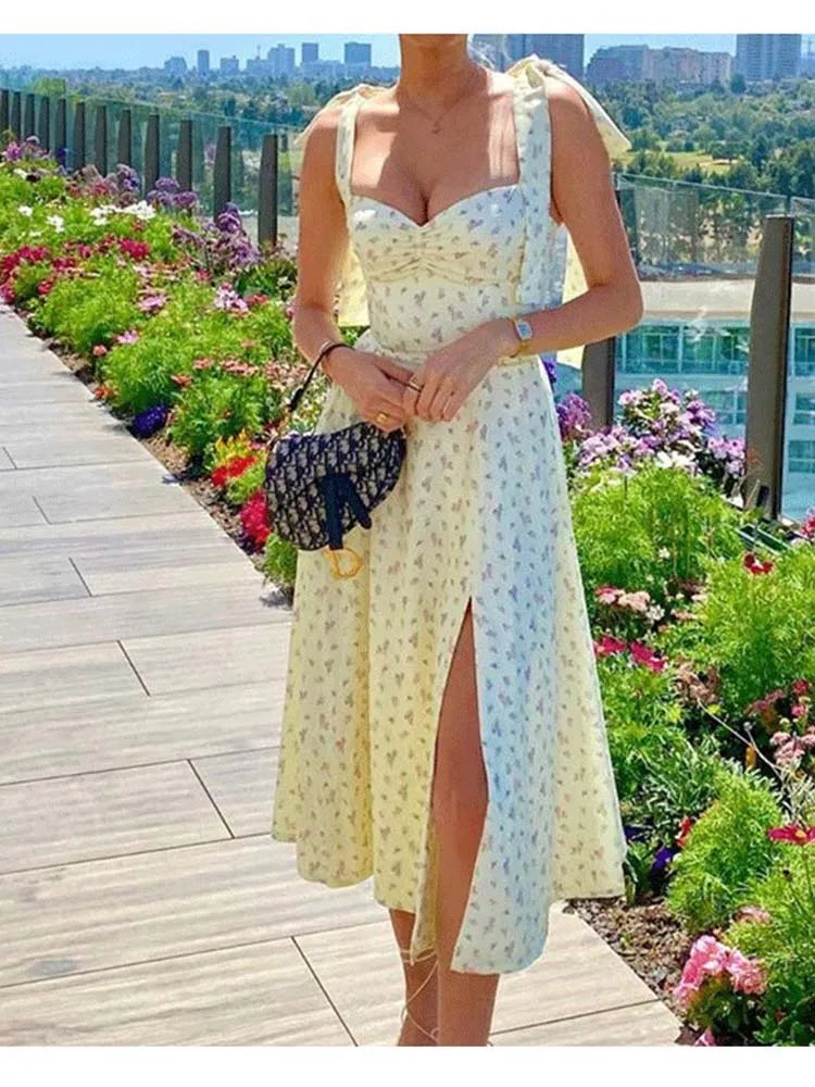 Floral Print Spaghetti Strap Dress 