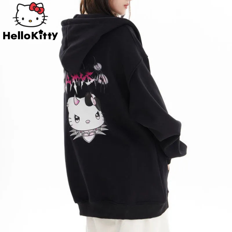 Miniso - Hello Kitty Cute Devil Zipper Sweatshirt