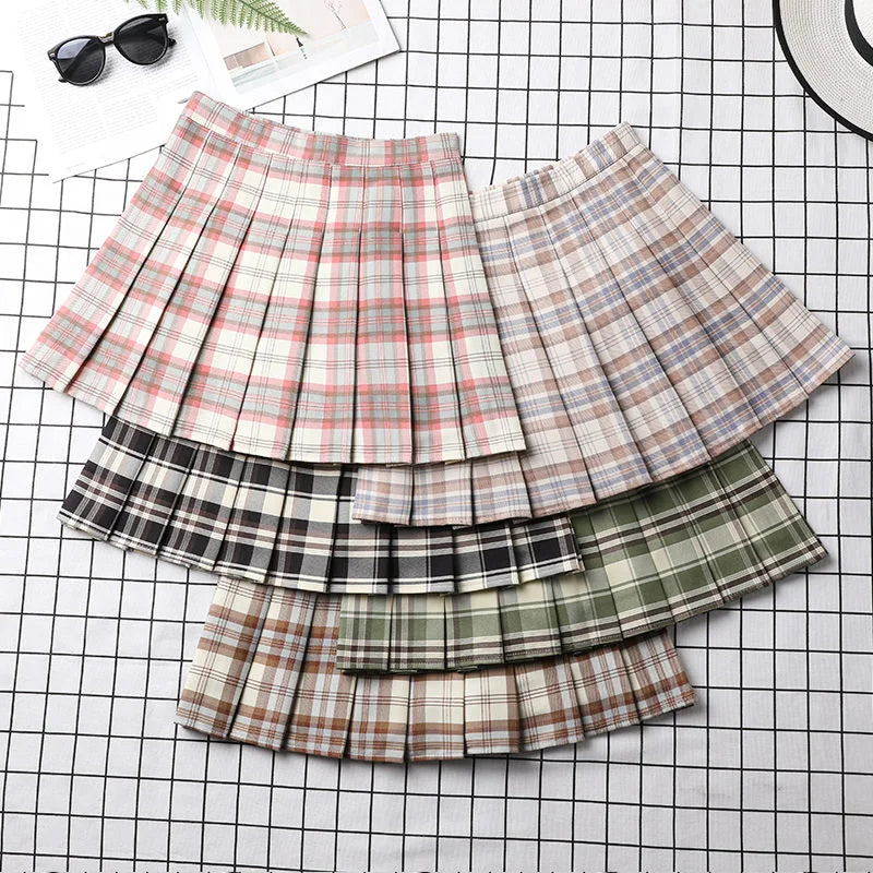 Pleated A-Line Mini Skirt