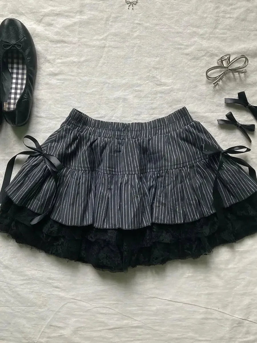 Y2K Aesthetic Gothic Mini Skirt