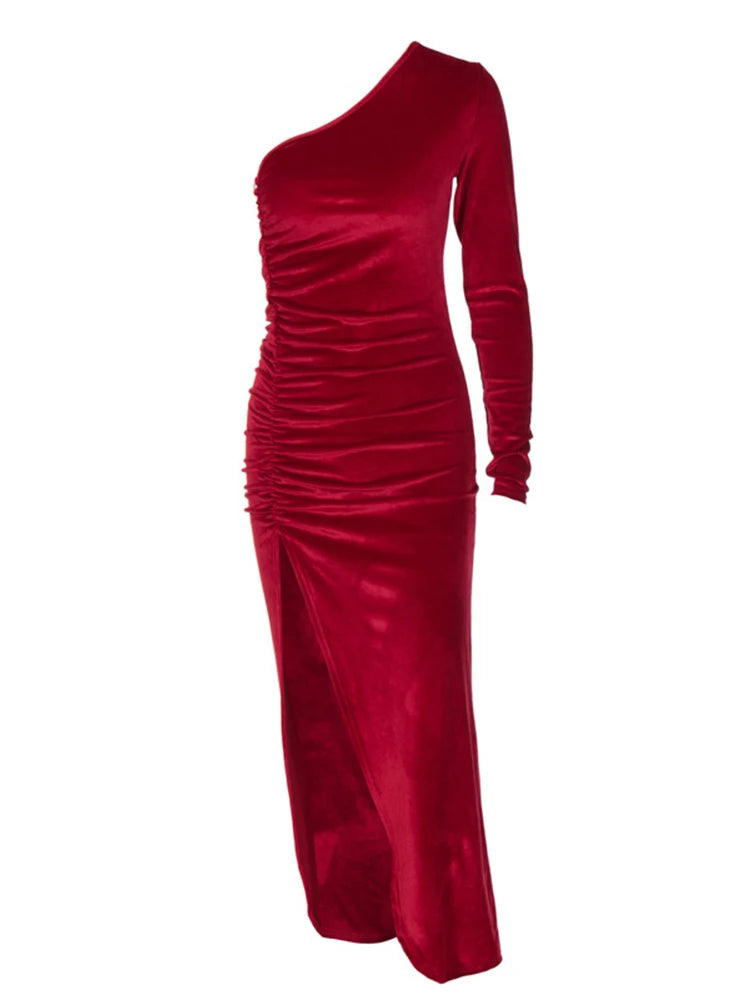 Dozw - Elegant Velvet Bodycon Midi Dress