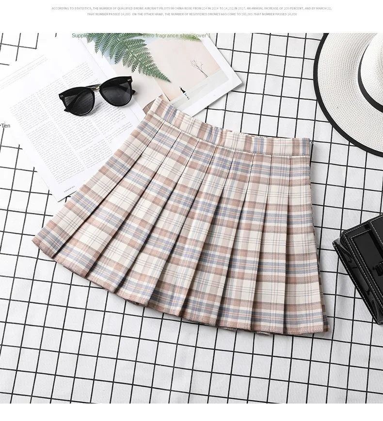 Pleated A-Line Mini Skirt