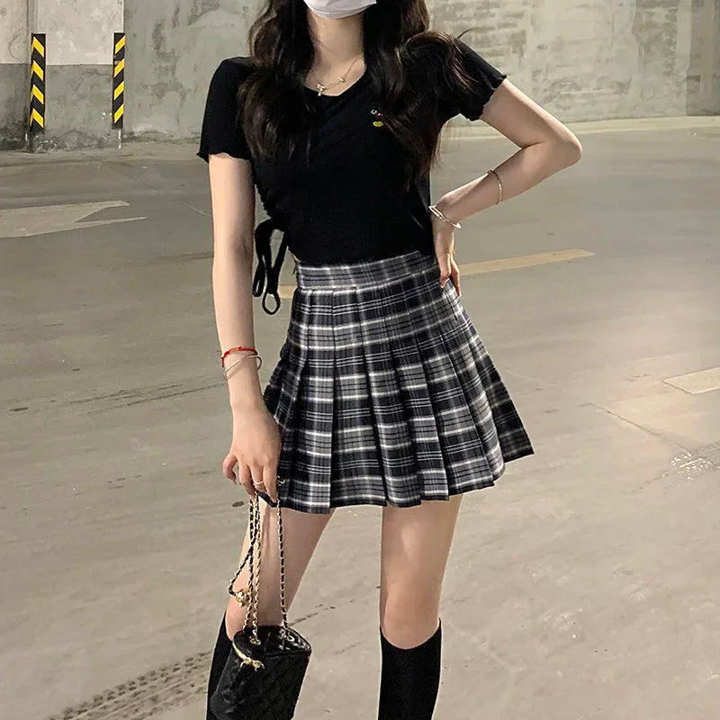 yunyiwa - Plaid A-Line Mini Skirt 