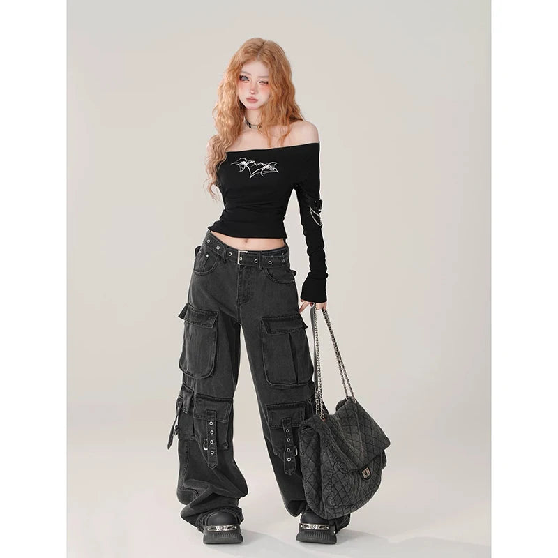 Y2K Japanese Streetwear Cargo Pants 