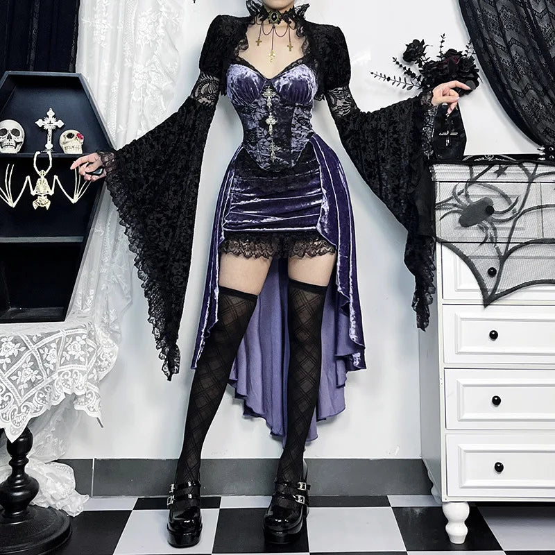 Goth Dark - Velvet A-Line Dress