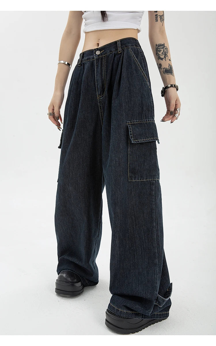 Blue Vintage Wide Leg Jeans