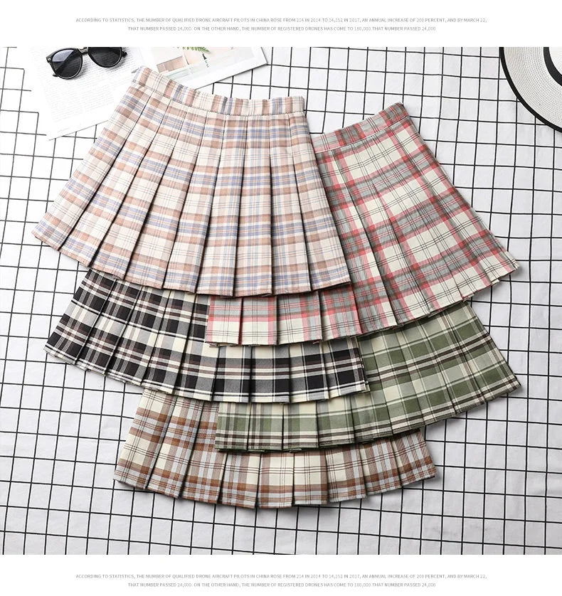 Pleated A-Line Mini Skirt