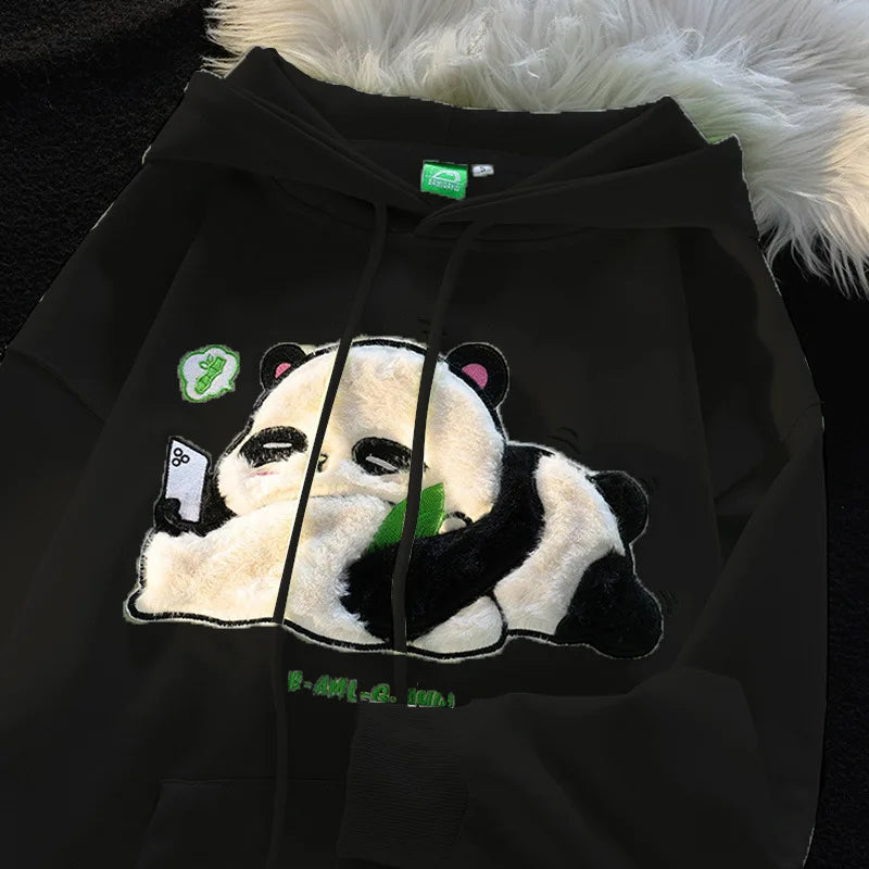 Winter Kawaii Panda Hoodie - Fleece Hooded Sweatshirt for Couples