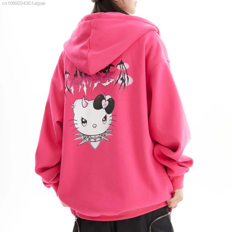 Miniso - Hello Kitty Cute Devil Zipper Sweatshirt