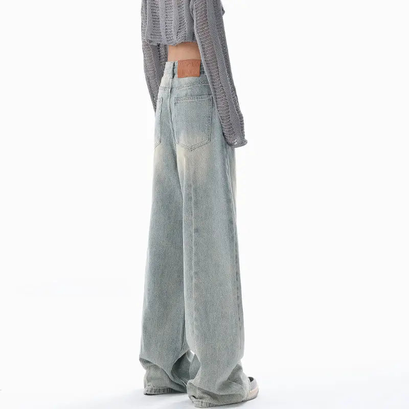 EOTVOTEE - Vintage high-waist straight jeans