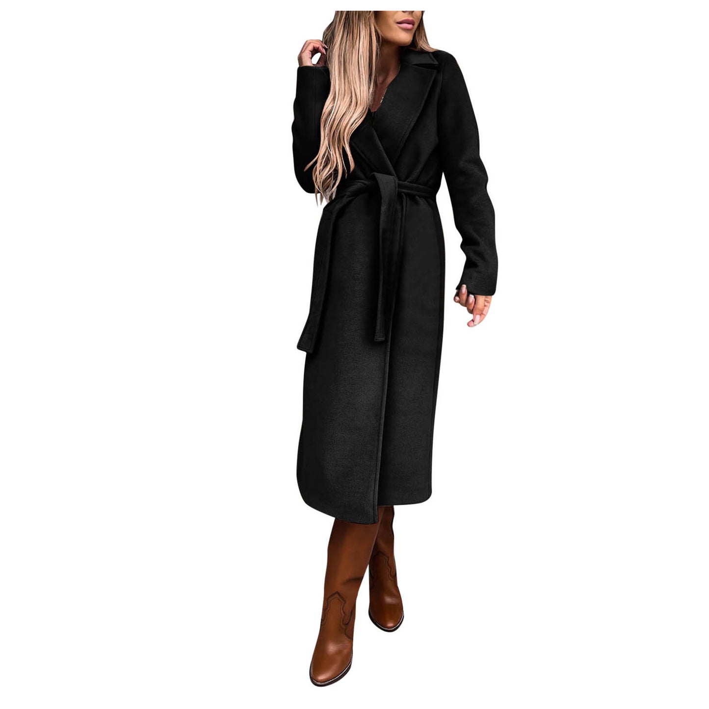 ZOMAXIUJEE - Faux Wool Trench Coat 