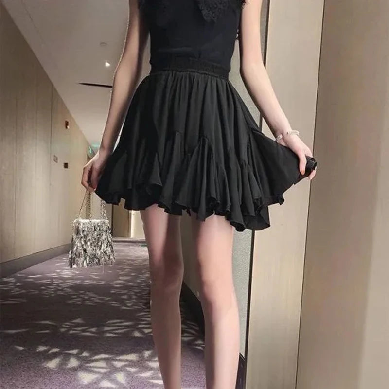 Elegant Ruffle Mini Skirt