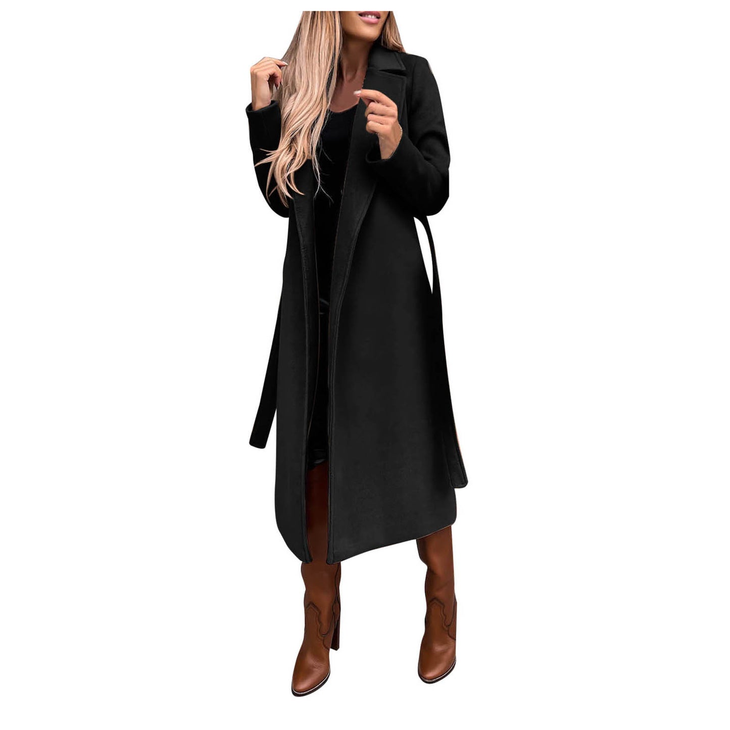 ZOMAXIUJEE - Faux Wool Trench Coat 