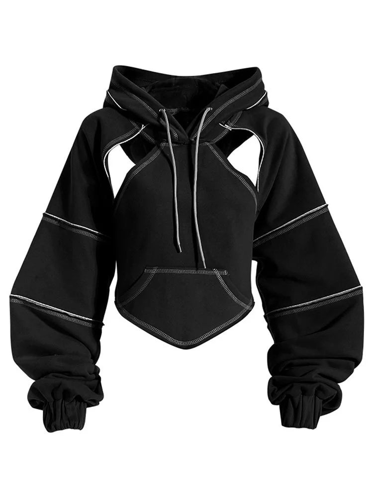 DEAT - Contrast Color Open-Line Hoodie