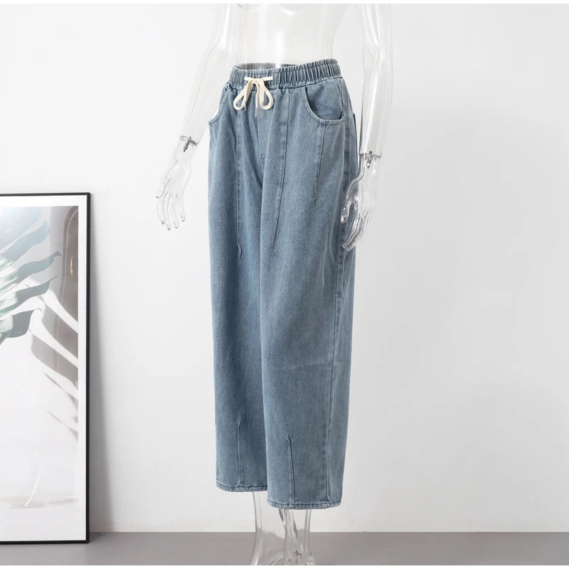 Baggy Wide-Leg Cargo Jeans - Vintage Streetwear Style