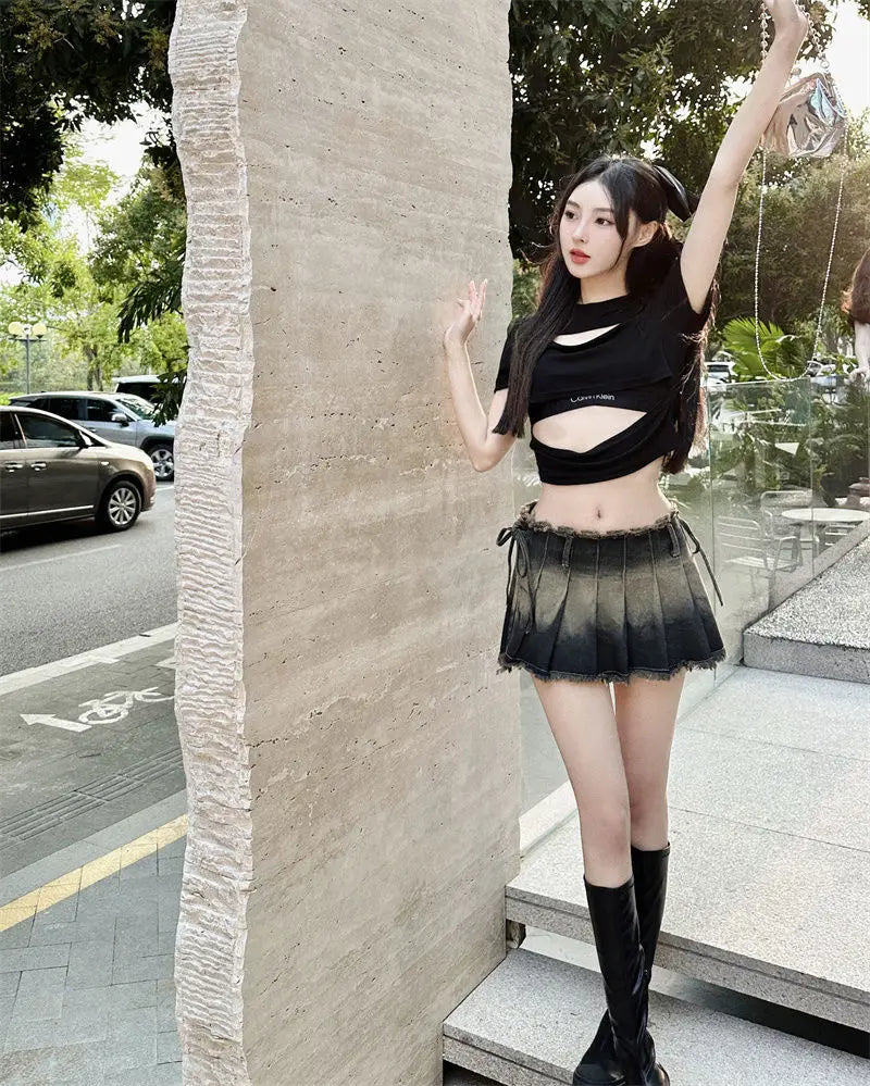 Altayskiy - Y2K Denim Tassel Skirt