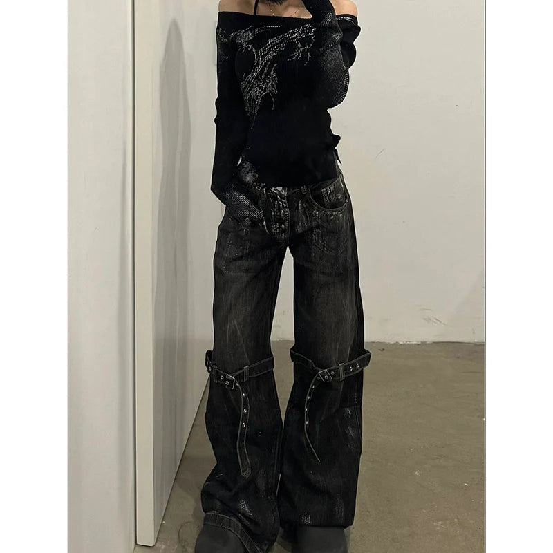 Black Wide-Leg Jeans 