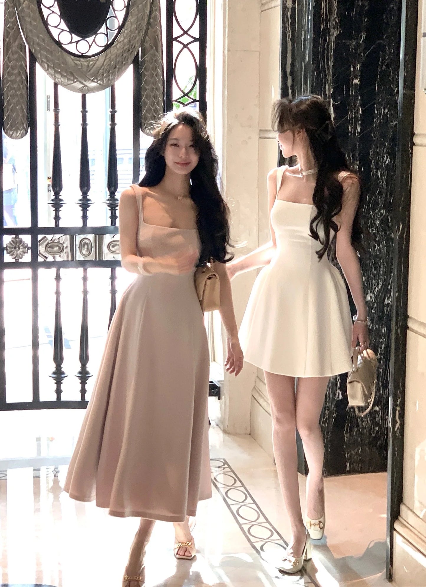 French Elegant A-Line Midi Dress