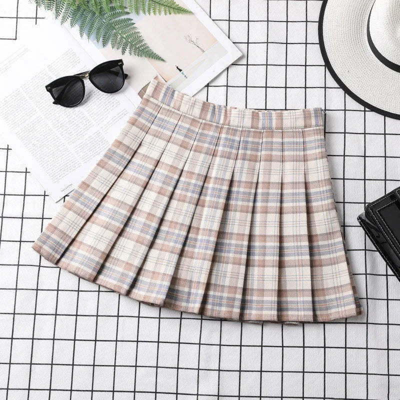 Pleated A-Line Mini Skirt