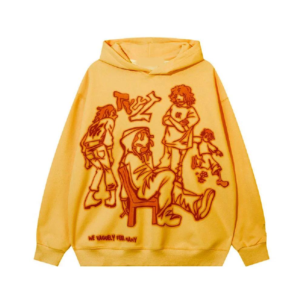 Hizilent - Y2K Streetwear Pink Hoodie