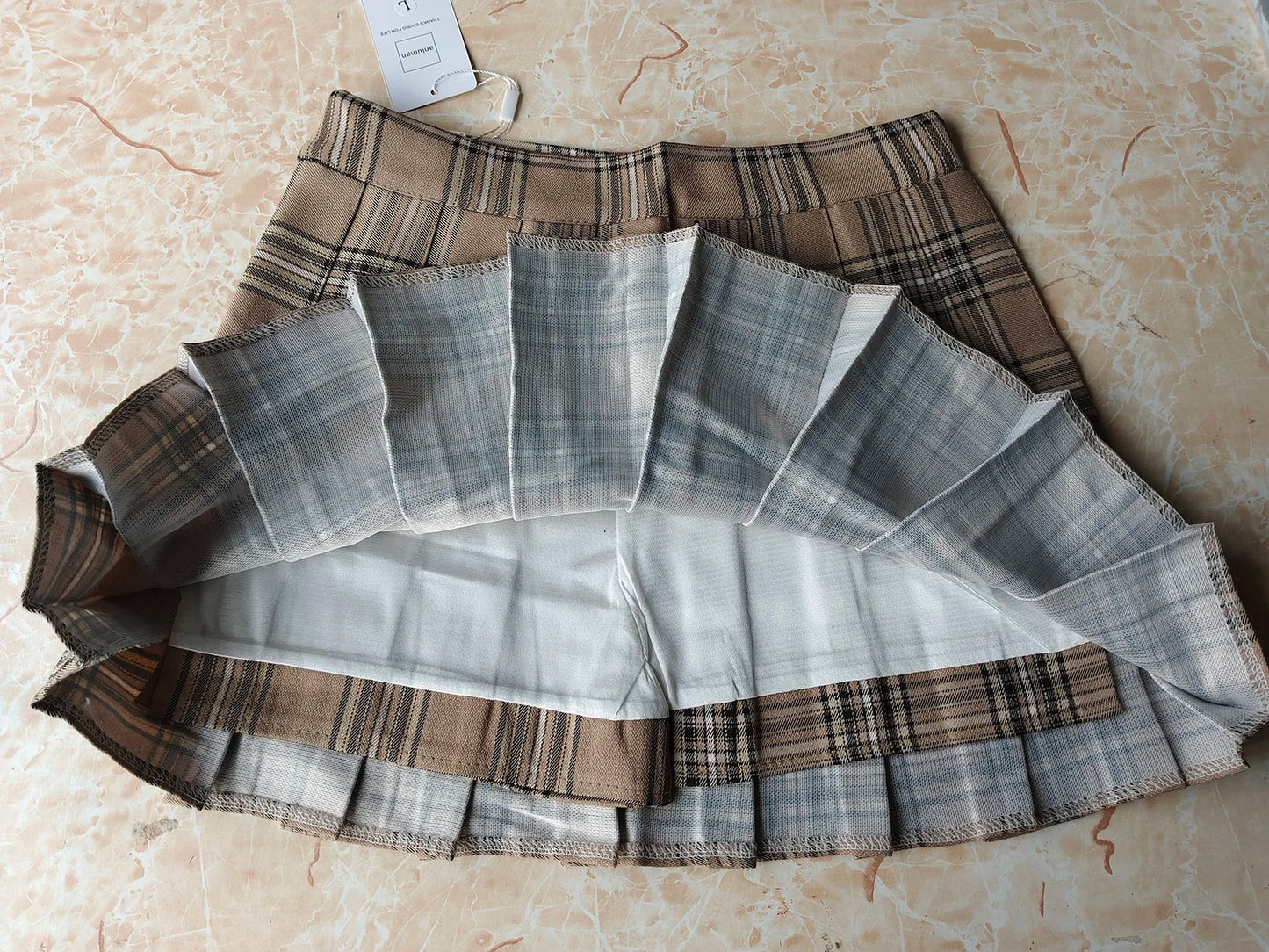 yunyiwa - Plaid A-Line Mini Skirt 