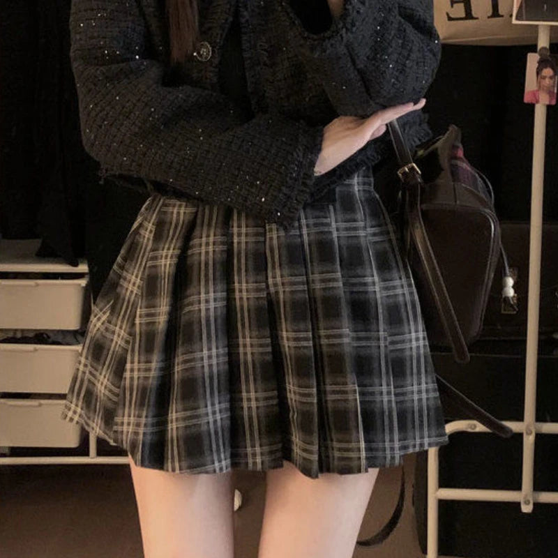 Plaid Pleated Skirt