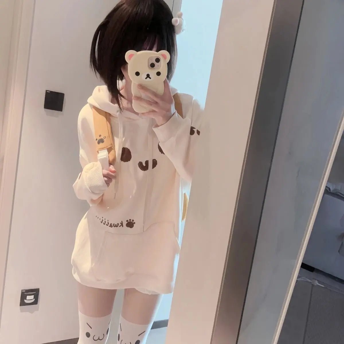 KOSAHIKI - Kawaii Cat Print Hoodie