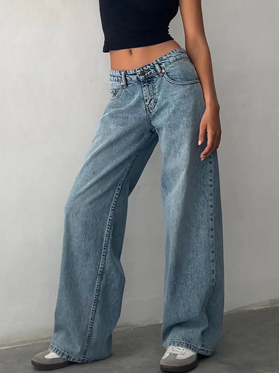 hirigin - Y2K Vintage Low Rise Baggy Jeans