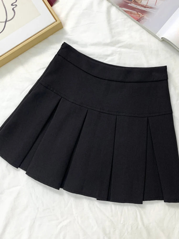 ZOKI - Vintage Gray Pleated Skirt