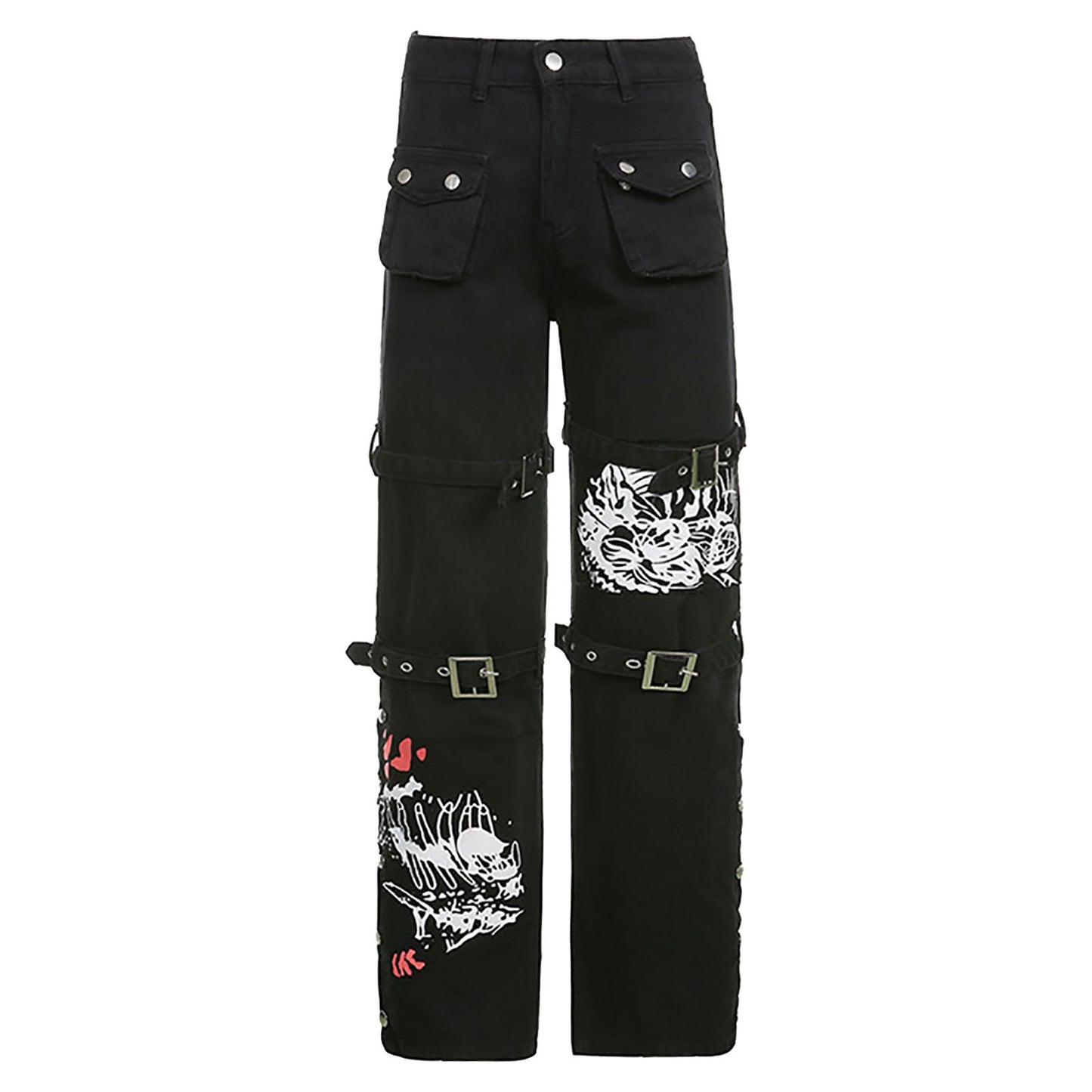 Y2K Flared Jeans - Low-Rise Gothic Jeans