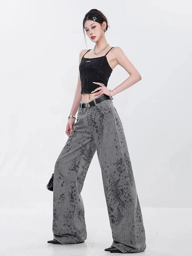 Y2K Jeans - High-Waisted Baggy Wide-Leg Pants