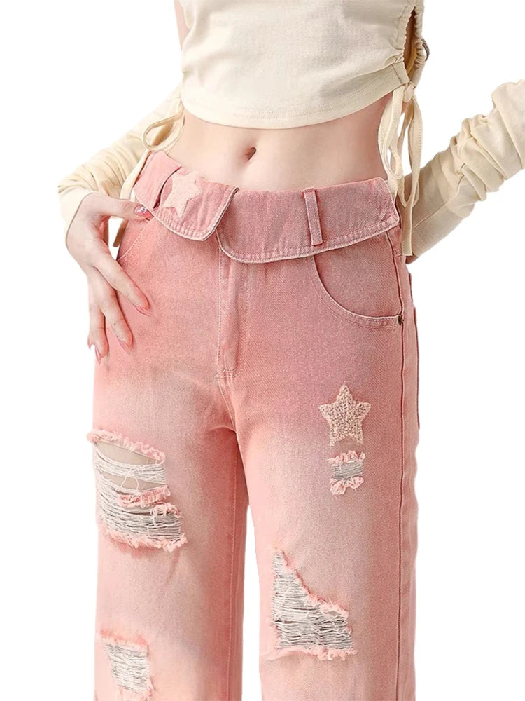 Pink Star Y2K Jeans