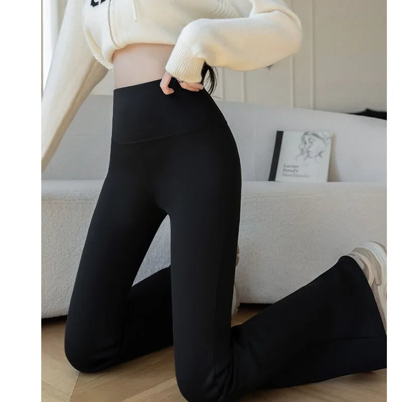 High Waist Flared Thermal Pants