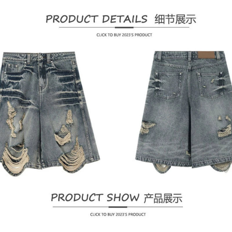 Retro high street Y2K denim shorts 