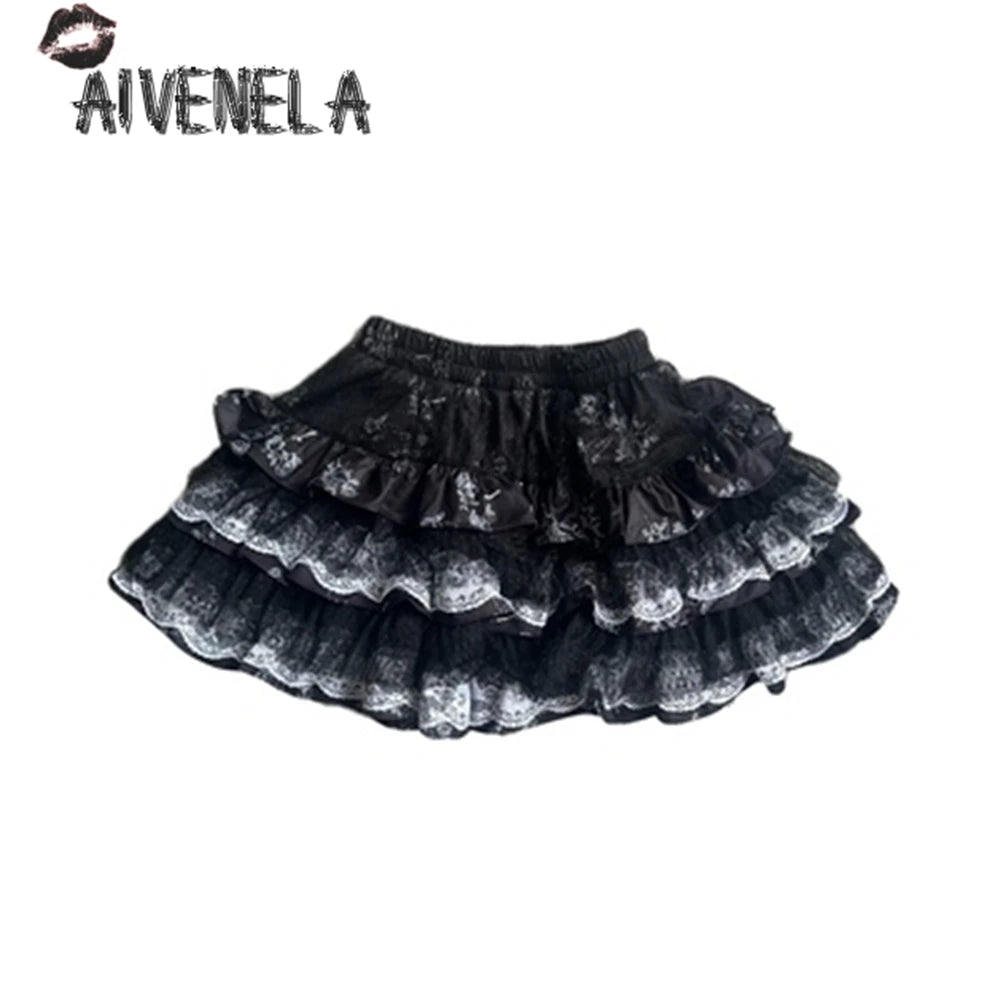 Aivenela - Lolita Gothic Layered Skirt