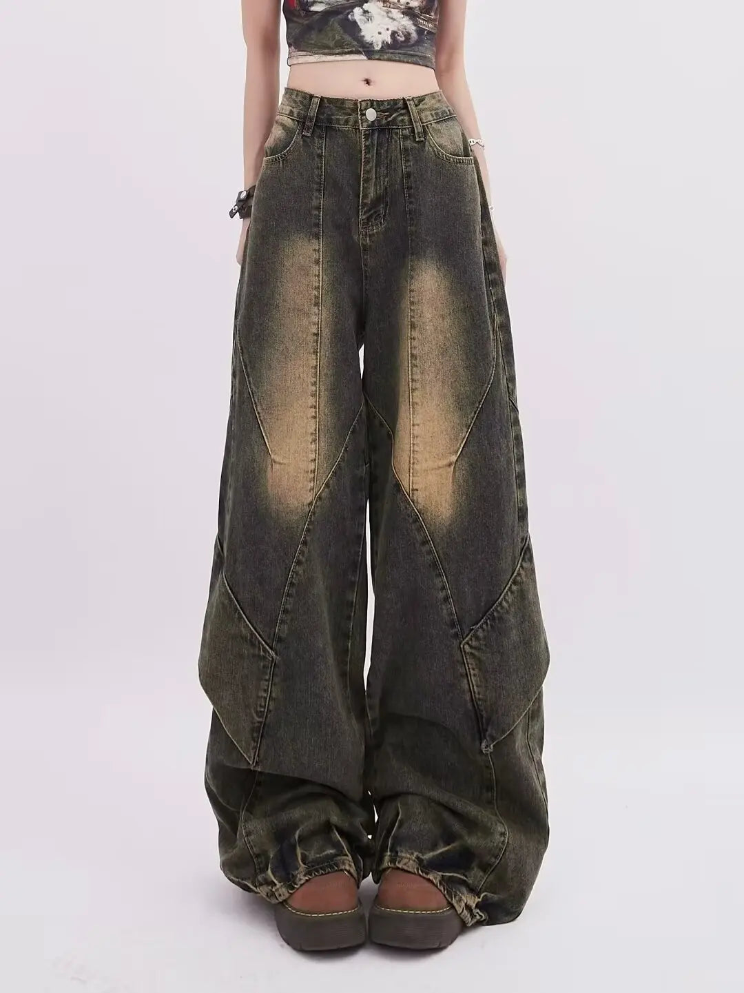 Baggy Jeans – Harajuku Y2K High-Waist Wide-Leg Denim Pants