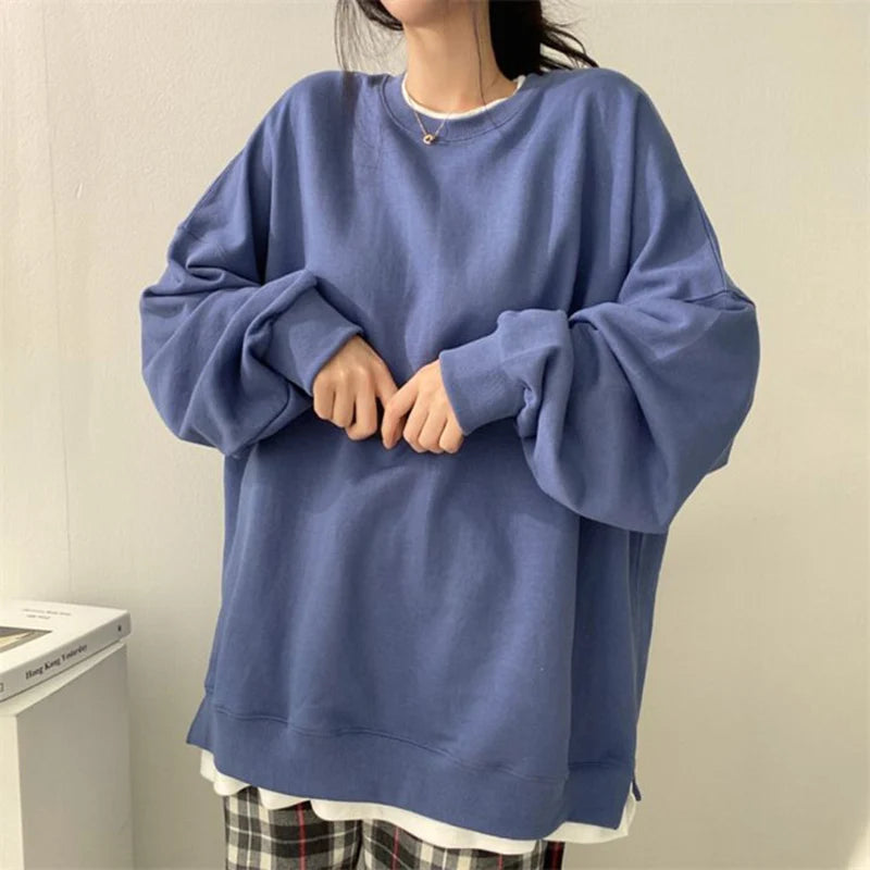 Oversized Hoodie - Long Sleeve Loose-Fit Sweatshirt 