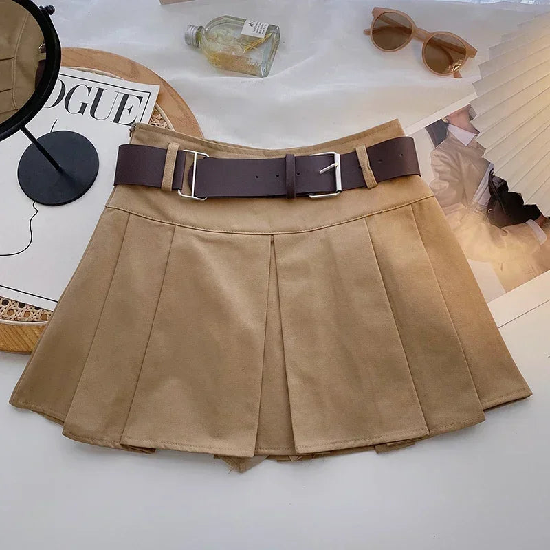 Fictitni - Y2K Low Rise Pleated Mini Skirt