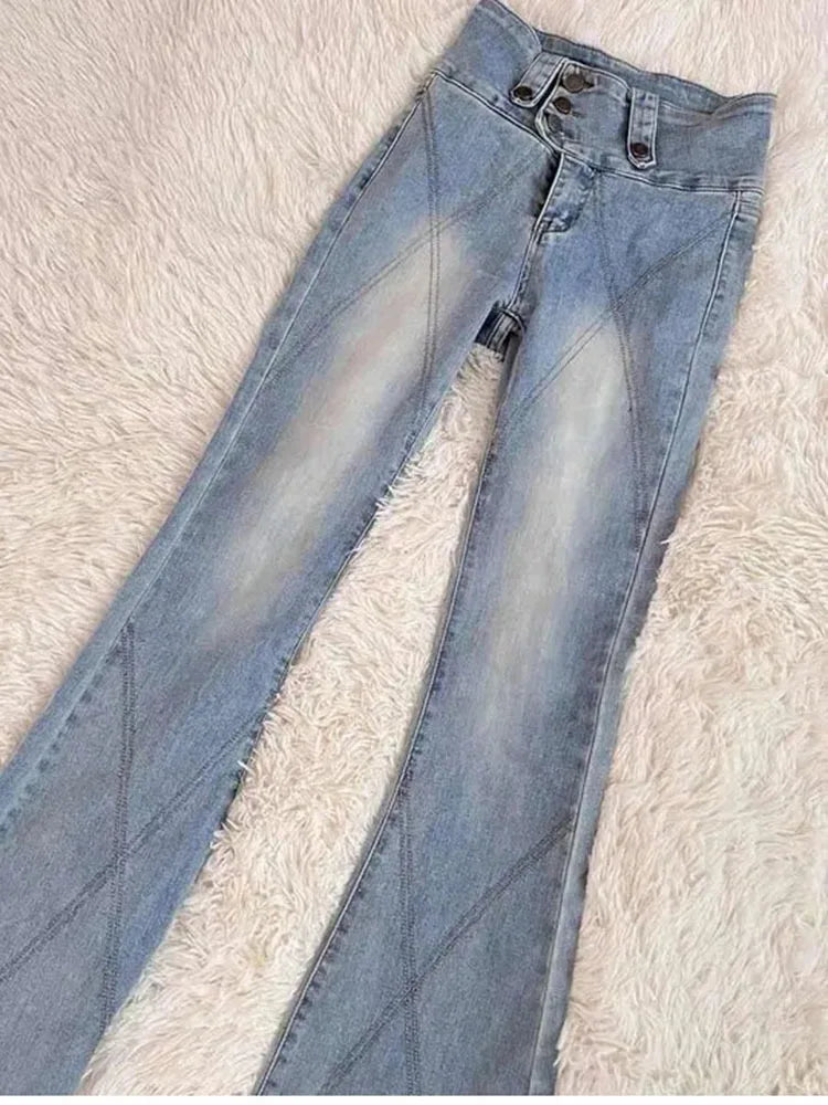 Flare Jeans - Skinny High-Waist Bell Bottom Pants 