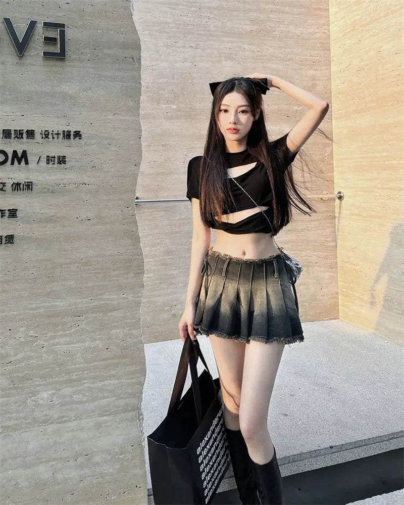 Altayskiy - Y2K Denim Tassel Skirt