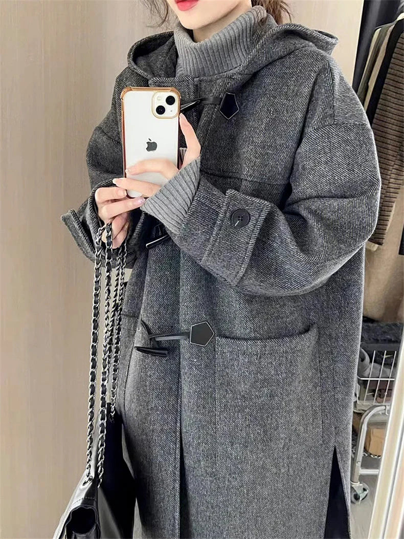 YRUOSLE - Preppy Style Long Woolen Coat 