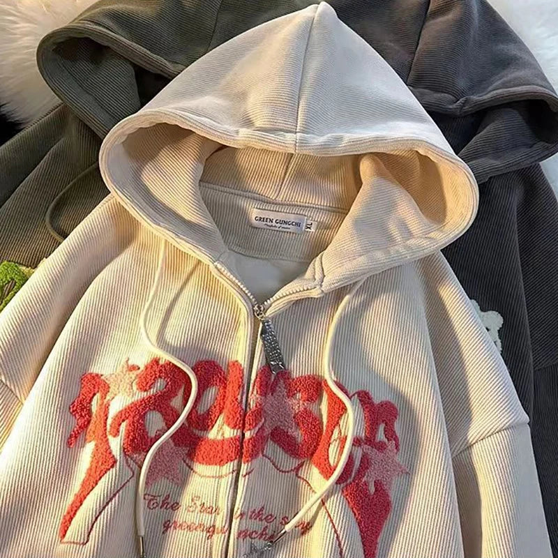 Retro Embroidery Hoodies 